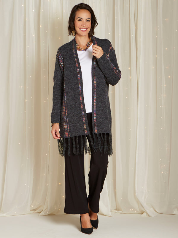 Moonbow Tassel Cardigan Outfit - Black