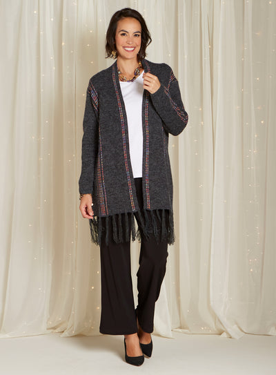 Moonbow Tassel Cardigan Outfit - Black