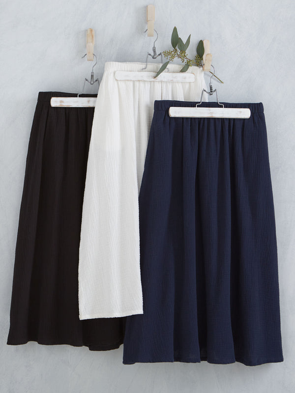 Cotton Ripple Pocket Midi Skirt FINAL SALE (No Returns)