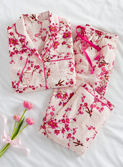 Cherry Blossom and Hummingbird Pajamas