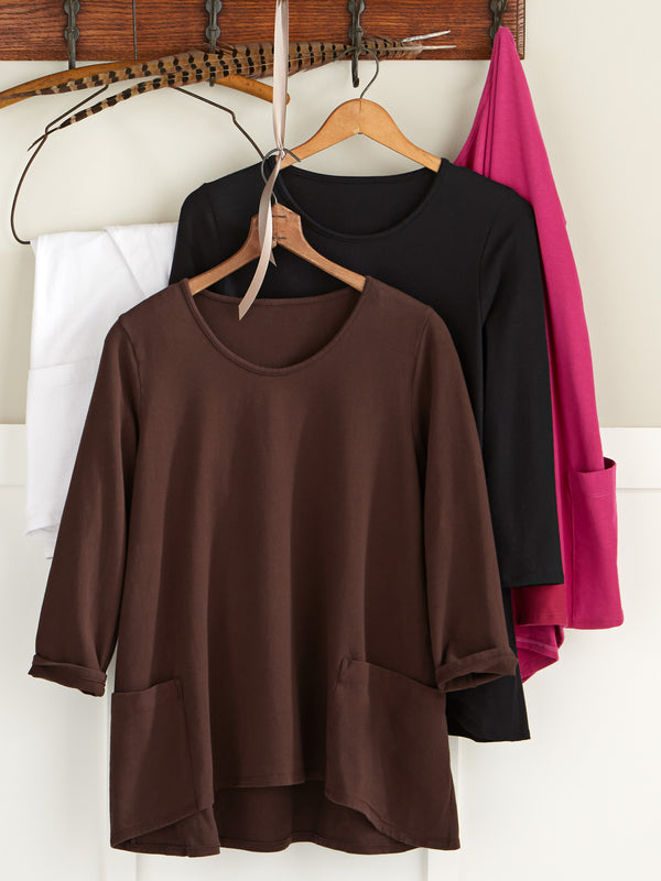 Beyond Basic Trapeze Top - 3/4 Sleeve