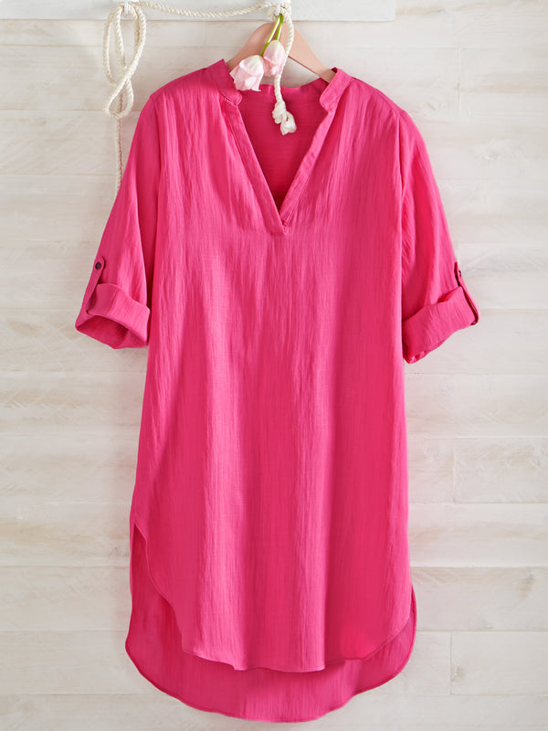 Linen-look Long Tunic FINAL SALE (No Returns)