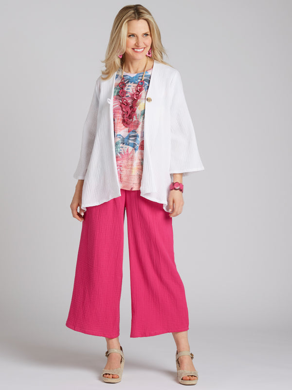 Cotton Ripple Wide-leg Pants FINAL SALE (No Returns)