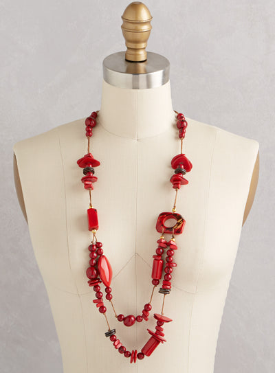 Berry and Bead Tagua Necklace