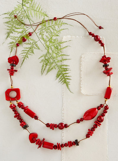 Berry and Bead Tagua Necklace