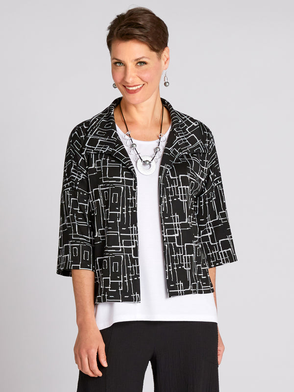 Chalk Drawing Cropped Jacket FINAL SALE (No Returns)