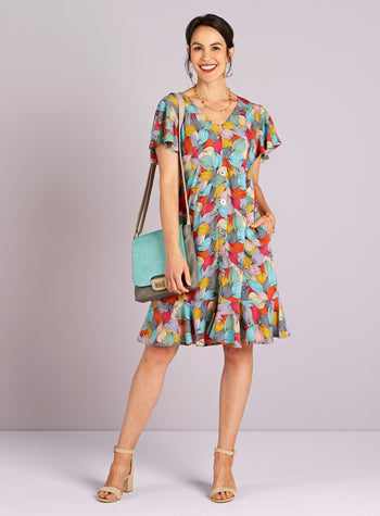 Flutter Leaves Dress FINAL SALE (No Returns)