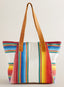 Rainbow Stripe Handwoven Tote