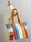 Rainbow Stripe Handwoven Tote