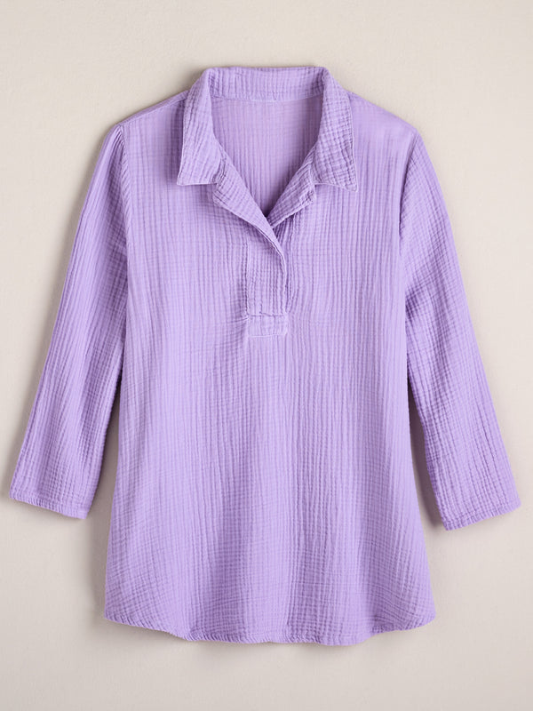 Cotton Ripple Pocket Blouse FINAL SALE (No Returns)