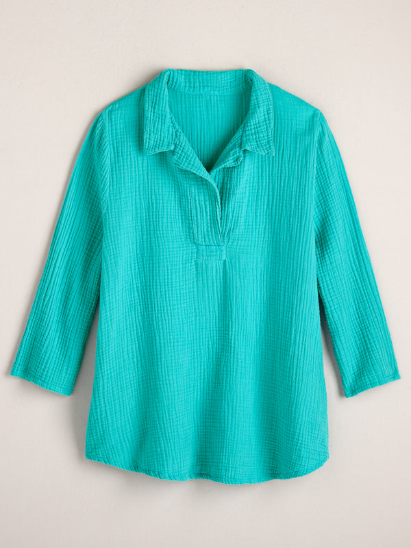 Cotton Ripple Pocket Blouse FINAL SALE (No Returns)