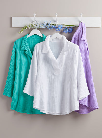 Cotton Ripple Pocket Blouse FINAL SALE (No Returns)