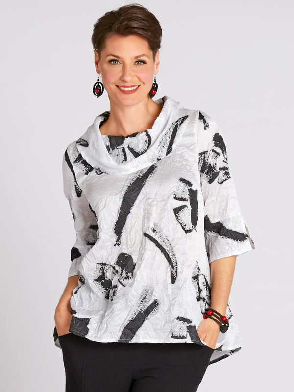 Airflow Crinkle Tunic - Black Ink FINAL SALE (No Returns)