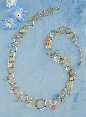 Iridescent Halo Necklace - Gold