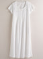 Pleated Cotton Appliqué Nightgown