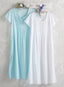 Pleated Cotton Appliqué Nightgown FINAL SALE (No Returns)