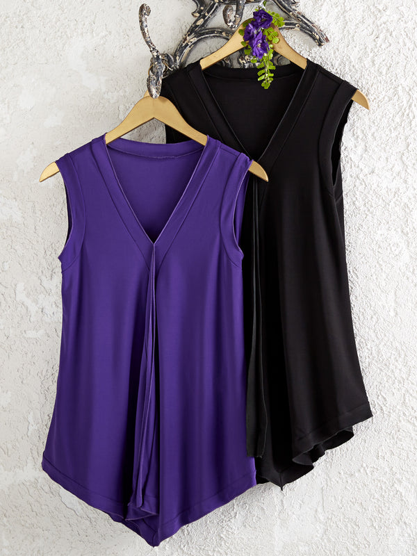 Faux-wrap Sleeveless Tunic FINAL SALE (No Returns)