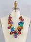 Tropical Jewel Tone Necklace and Earrings Set