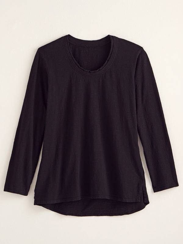 Classic Cotton High-Low Top - Slub Knit Solid