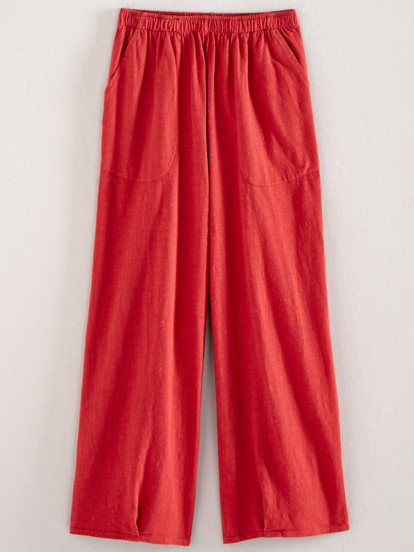 Classic Cotton Crop Pants - Slub Knit Solid