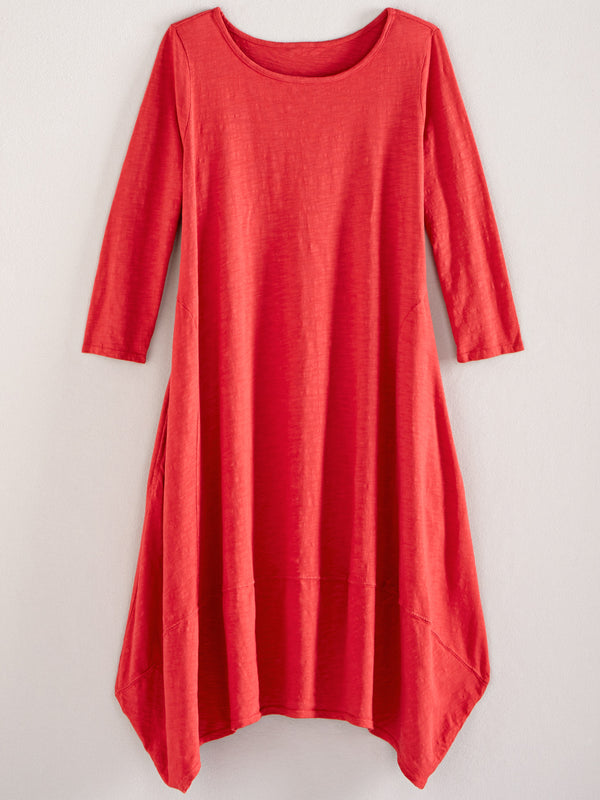 Classic Cotton Tulip Dress - Slub Knit Solid