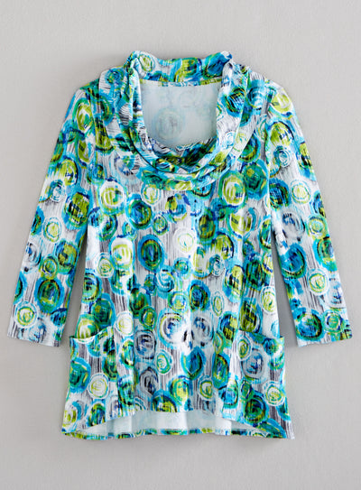 Tide Pool Cowl Neck Top FINAL SALE (No Returns)