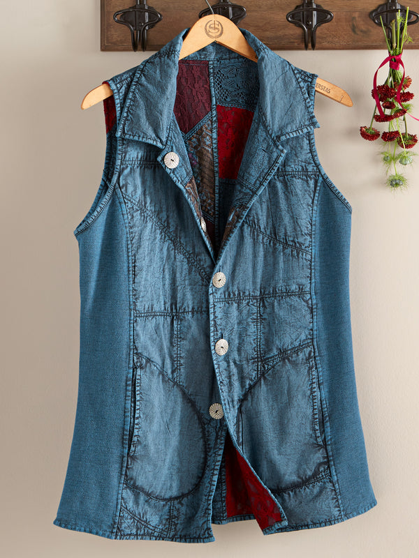 Patchwork Lace Reversible Vest