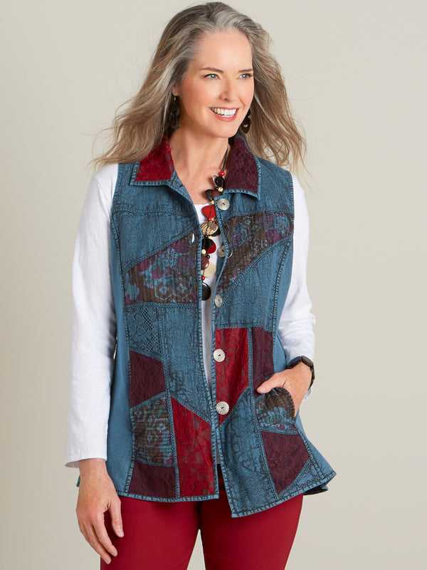 Patchwork Lace Reversible Vest