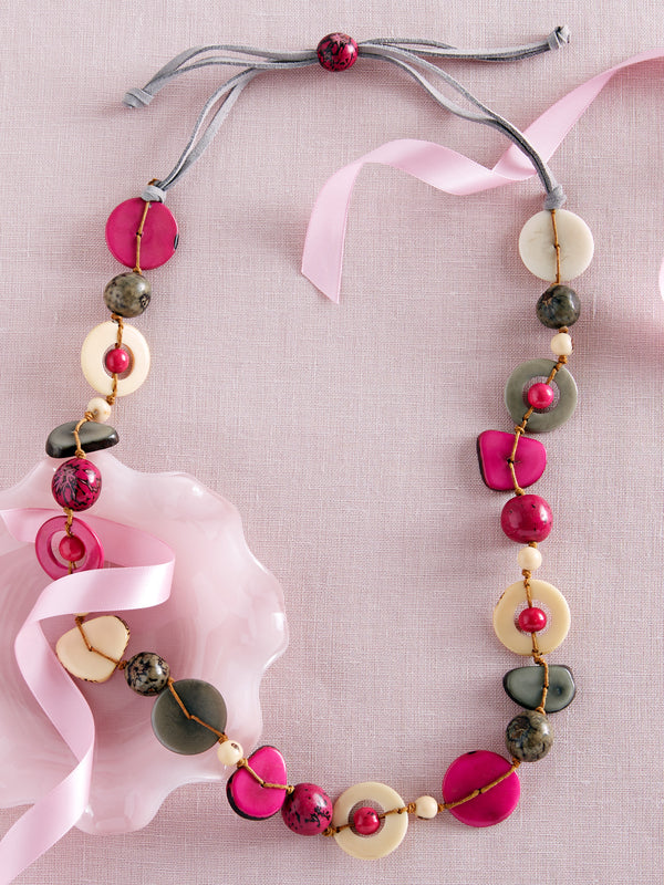 Discs and Dots Tagua Necklace