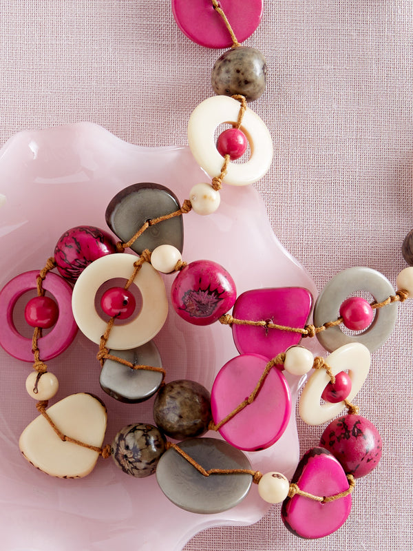 Discs and Dots Tagua Necklace