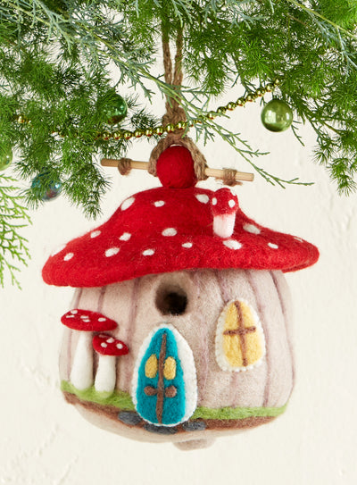 Felted Mushroom Birdhouse