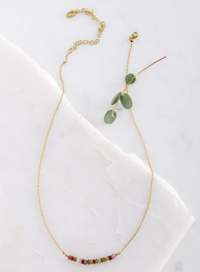 Forest Garden Tourmaline Bar Necklace