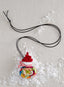 Fabric Snowman Magnetic Pin/Pendant Necklace FINAL SALE (No Returns)