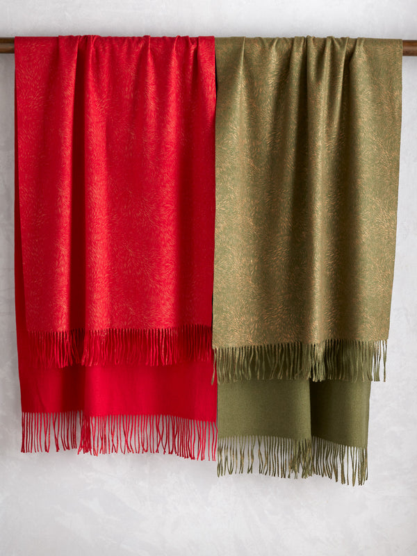 Golden Feather Fringed Scarf