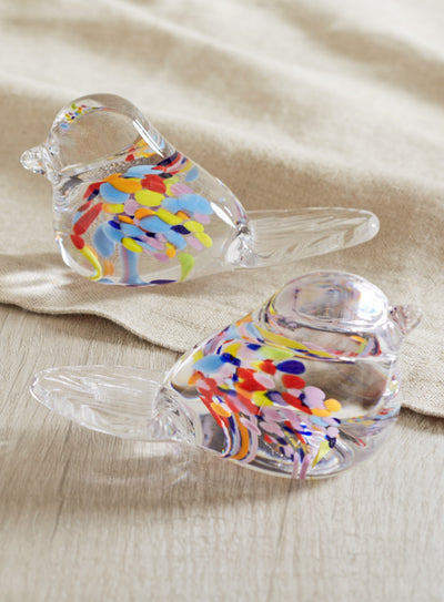 Irish Artisan Glass Love Birds - Set of 2 FINAL SALE (No Returns)