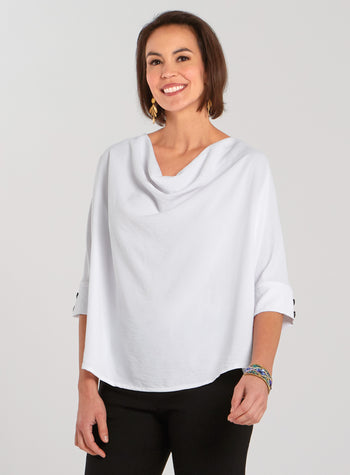 Athena Cowl Neck Blouse FINAL SALE (No Returns)