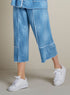 Denim Look Wide Leg Crop Pants