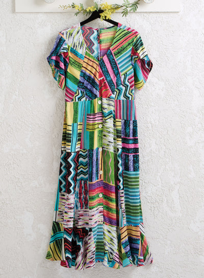 Color Twirl Tiered Dress