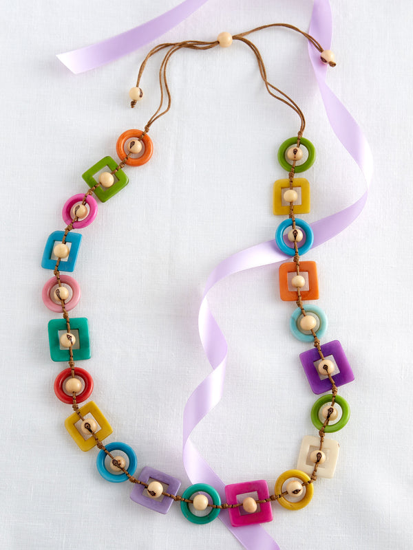 Shape Shifter Tagua Necklace - Tropical Colors