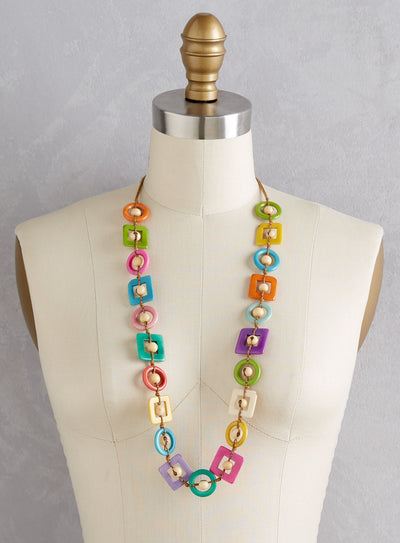 Shape Shifter Tagua Necklace - Tropical Colors