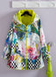 Taxicab Florals Reversible Pleated Raincoat