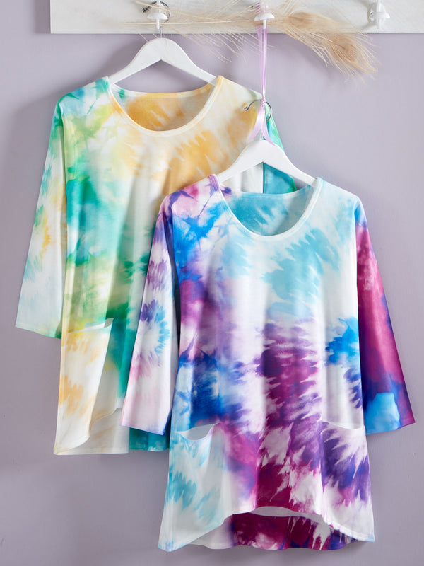 Terry Tie-Dye Pocket Top