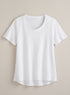 Classic Cotton High-Low Tee - Slub Knit Solid