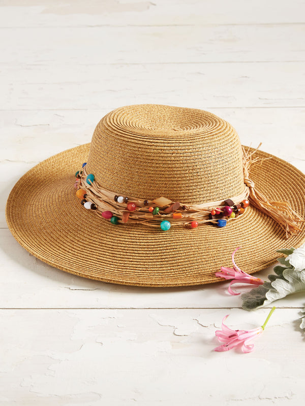 Boho Beaded Sun Hat