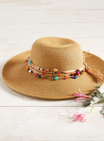 Boho Beaded Sun Hat