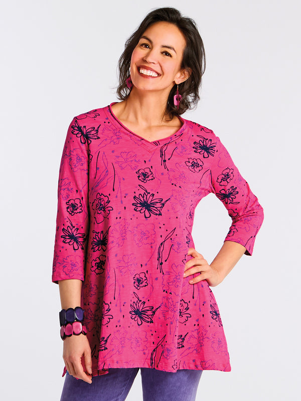 Pen and Ink Posies Tunic