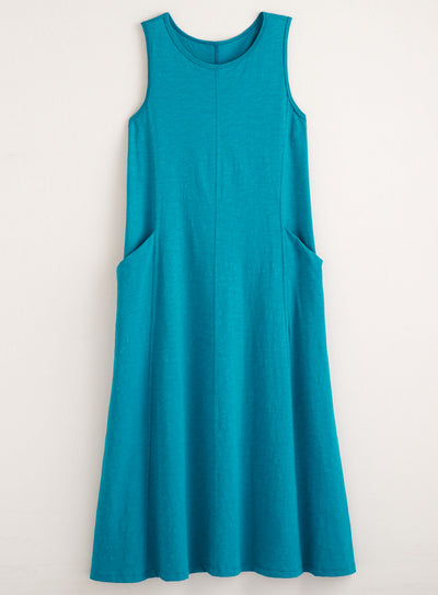 Classic Cotton Sleeveless Tank Dress - Slub Knit Solid