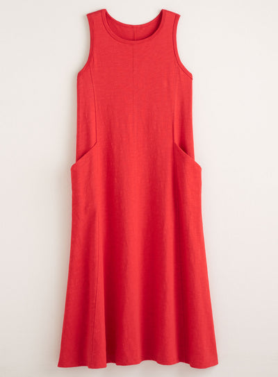 Classic Cotton Sleeveless Tank Dress - Slub Knit Solid