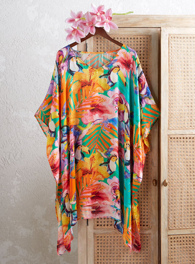 Hot Tropic Sateen Caftan