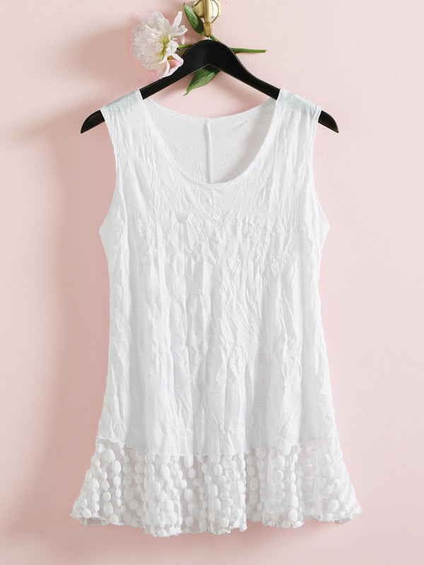 White Party Bubble Hem Tank